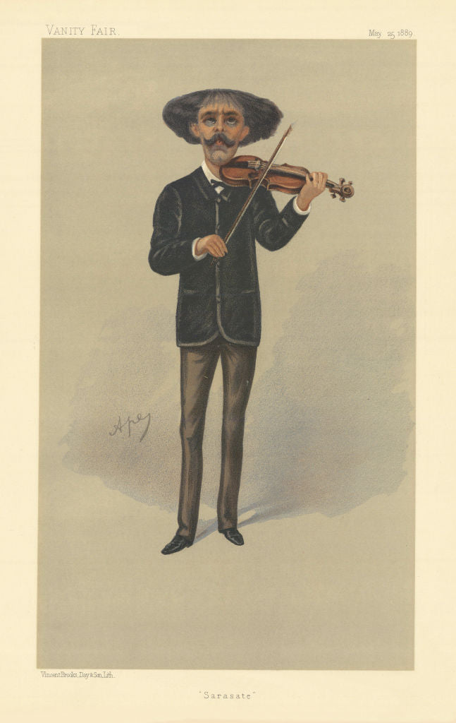 VANITY FAIR SPY CARTOON Sen Pablo de Sarasate. Violinist Music. By Ape 1889